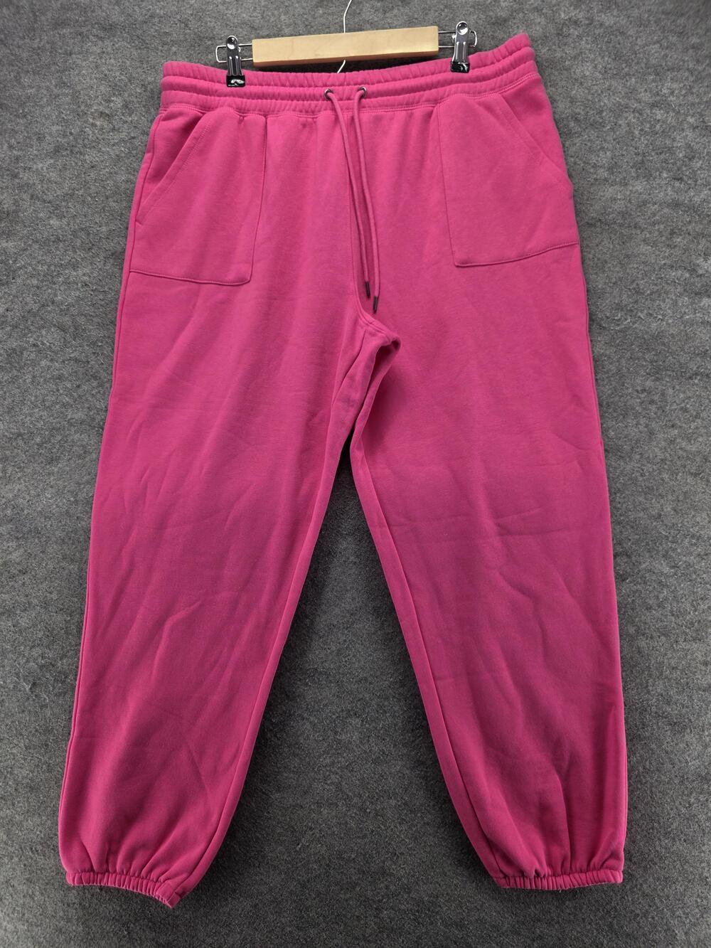 Christopher & Banks Sweatpants Womens L Pink Pockets Drawstring 28 Inseam